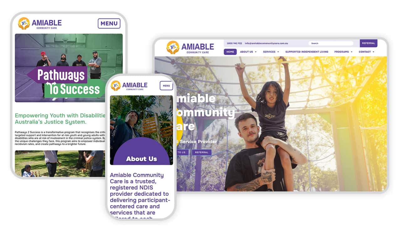 Amiable Community Care website